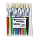 Charles Leonard Stubby Brush Set, Natural Bristle, Flat, 10/Set (73290)