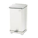 Rubbermaid Defenders Biohazard Step Can, Square, Steel, 24 gal, White (ST24EPLWH)