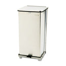Rubbermaid Defenders Biohazard Step Can, Square, Steel, 24 gal, White (ST24EPLWH)