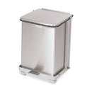 Rubbermaid Defenders Biohazard Step Can, Square, Steel, 24 gal, White (ST24EPLWH)