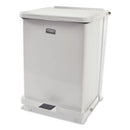 Rubbermaid Defenders Biohazard Step Can, Square, Steel, 24 gal, White (ST24EPLWH)