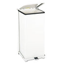 Rubbermaid Defenders Biohazard Step Can, Square, Steel, 24 gal, White (ST24EPLWH)