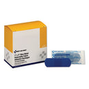 First Aid Only Adhesive Blue Metal Detectable Bandages, 1 x 3, Plastic w/Foil, 100/Bx, 12 Bx/Ct (H175)